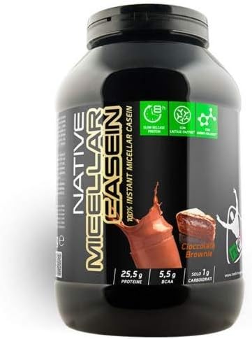 Net Integratori - PROTEINE NATIVE MICELLAR CASEIN - Caseina Micellare a Lento Rilascio (Cioccolato Brownie) 900 GRAMMI