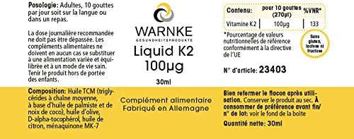 Vitamina K2 olio - mk7 100mcg - 10 gocce - 30ml - Menachinone MK-7 | Warnke Vitalstoffe - Qualità da farmacia tedesca