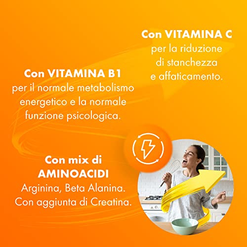 Sustenium Plus - lntegratore energizzante a base di uno specifico complesso di aminoacidi, vitamine e minerali. Per la tua energia fisica e mentale. Confezione da 22 bustine