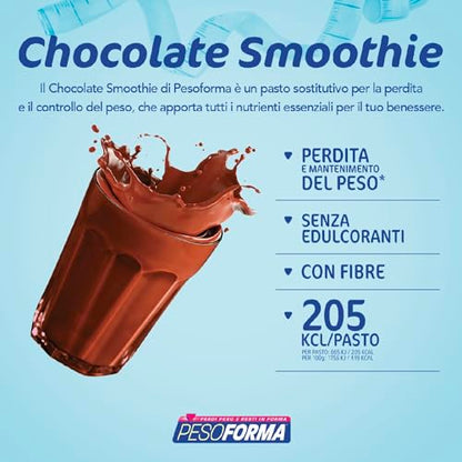 PESOFORMA CHOCO SMOOTHIE, Pasto Sostitutivo per il Controllo del Peso, Smoothie Gustoso che Aiuta a Rimettersi in Forma, Ricco in Proteine e Fibre, Solo 205 Calorie, 20 pasti, 540 gr