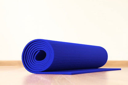 Tappetino Yoga Fitness Ginnastica Tappeto Palestra Antiscivolo Arrotolabile 61 x 173 Cm Pilates Workout - Blu