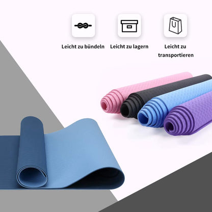 Good Nite Tappetini da Yoga da Donna Antiscivolo Con Superficie Testurizzata, Spessore 6 Mm, Con Cinghia Per Il Trasporto, Tappetino per Yoga, Pilates, Ginnastica (183 * 61 * 0,6 Cm)