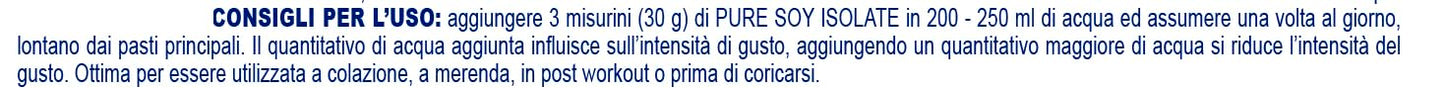 PURE SOY ISOLATE - 900 g - Cioccolato - Purissime proteine di soia isolate - Indicato per i vegetariani e vegani