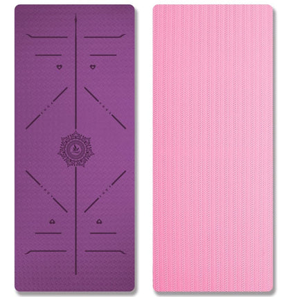 FP-TECH Tappetino da Yoga Imbottito Antiscivolo Fitness Pilates Ginnastica in TPE Mat con Sacca 183 X 68 X 0.8 CM