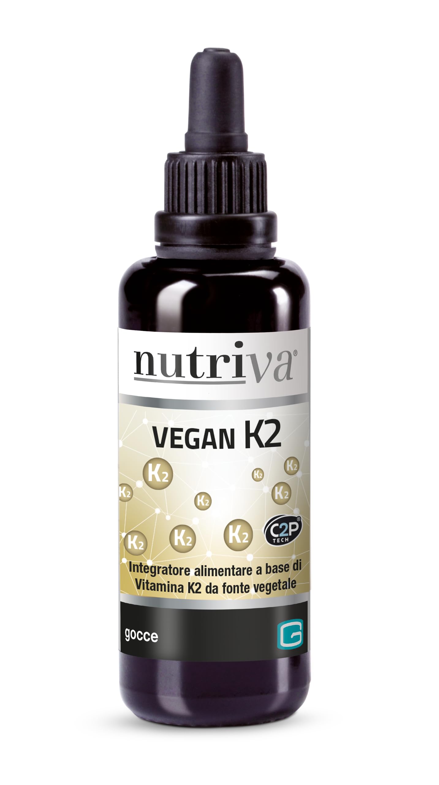 NUTRIVA Vegan K2, Integratore Alimentare a Base di Vitamina K2 da Fonte Vegetale, Utile per il Benessere delle Ossa, 100% Naturale e Vegano - 30 Compresse