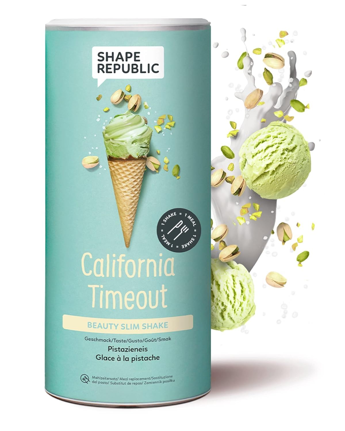 Shape Republic Gelato al pistacchio - sostituto del pasto frullato - ricco di proteine - Contiene 24 vitamine e minerali - Frullati dietetici per dimagrire