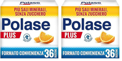 Polase Plus, più Magnesio e più Potassio, Integratore Alimentare di Sali Minerali, Contro Stanchezza e Fatica, Gusto Arancia e Mandarino, 36 Bustine formato convenienza