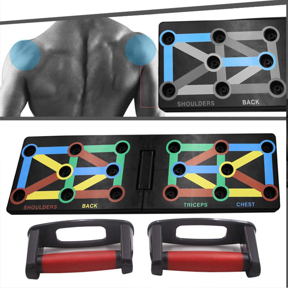 Cretee Push Up Board - Sistema di allenamento pieghevole per rack fitness 12 in 1 per il fitness a casa