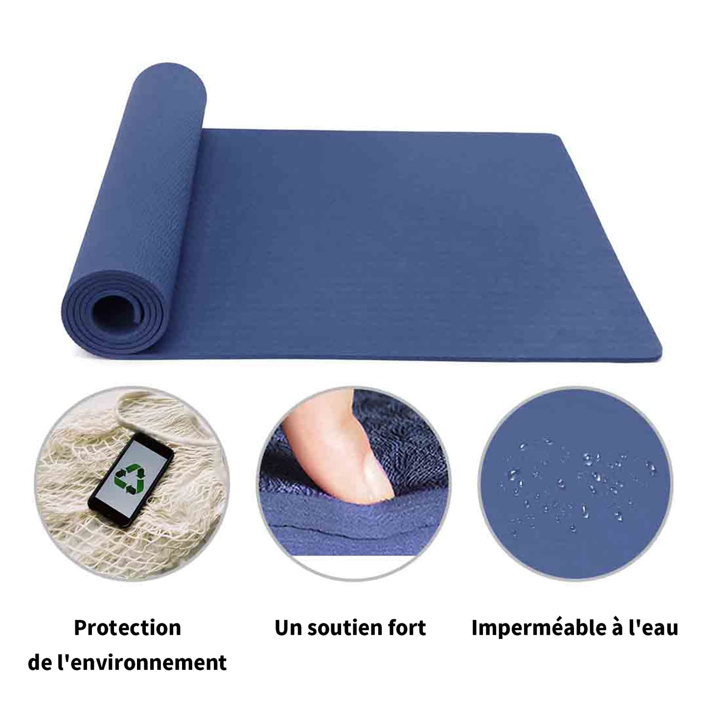 Good Nite Tappetino da ginnastica, yoga, fitness, antiscivolo, per allenamento, sport, turn, pilates, con tracolla, 183 x 61 x 0,6 cm