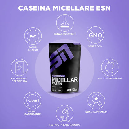 ESN Micellar Casein, Naturale, 1000g, Caseina in Polvere