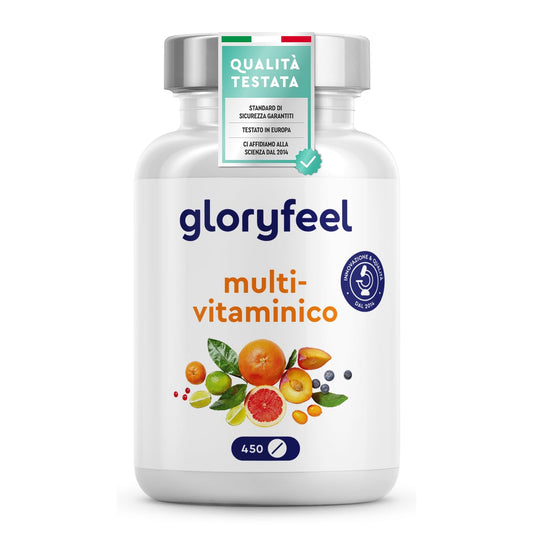 Multivitaminico Completo, Integratore Vitamine 450 Compresse Scorta per più di 1 Anno, Integratore Multivitaminico, Multivitamine e Minerali, con Vitamine A,B,C,D3,E, Calcio, Zinco, Selenio