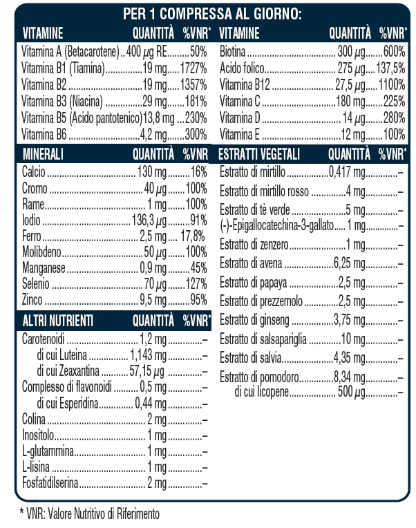 Swisse Multivitaminico Uomo 50+ - 30 Compresse - Integratore multivitaminico per uomo con vitamine, minerali ed erbe naturali