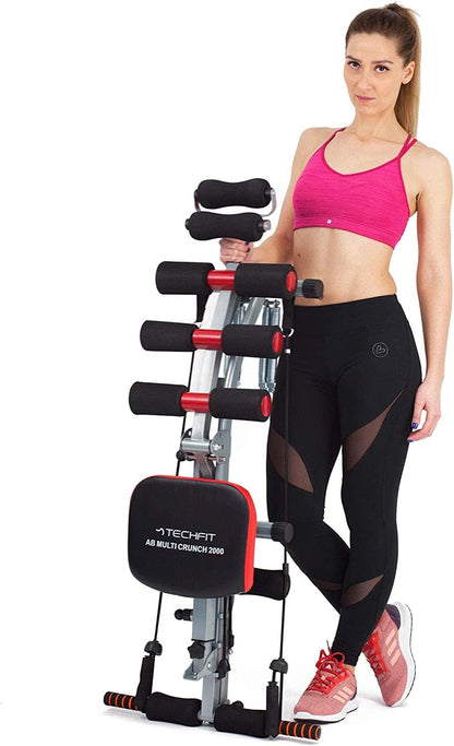 TechFit Panca Multifunzione Total Trainer - Rivoluzionario Panca Addominali, Pieghevole, Ideale per Muscoli Addominali, Vita, Schiena, Spalle, Gambe, Supporto Addome Fermo, Piattaforma di Resistenza