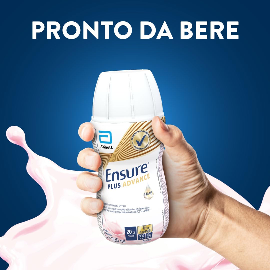 Ensure Plus Advance Supplemento Nutrizionale Ipercalorico ed Iperproteico |Formato bevanda| Alimento a fini medici speciali iperproteico| Confezione 4x220ml Gusto Cioccolato