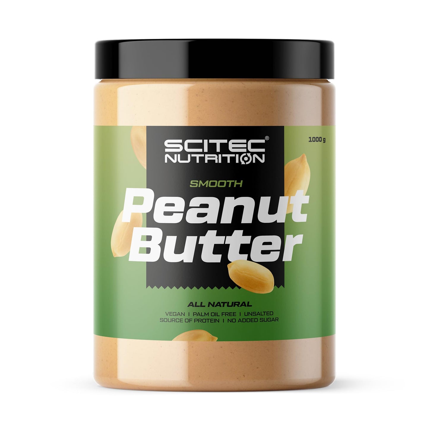 Scitec Nutrition Peanut Butter - Senza olio di palma - Vegano - A basso contenuto di sale - Fonte di proteine - A basso contenuto di zuccheri - Potenziamento energetico naturale, 1 kg, Crunchy