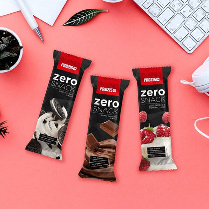 Prozis Zero Snack, 35 g, Cioccolato Bianco con Lamponi, Confezione da 12 Pezzi