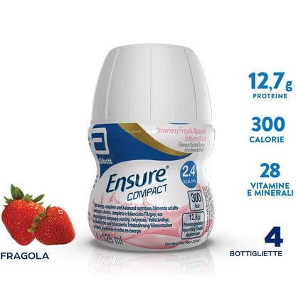 Ensure Compact Supplemento Alimentare Proteico formato Bevanda, Confezione 4x125ml, Gusto Vaniglia