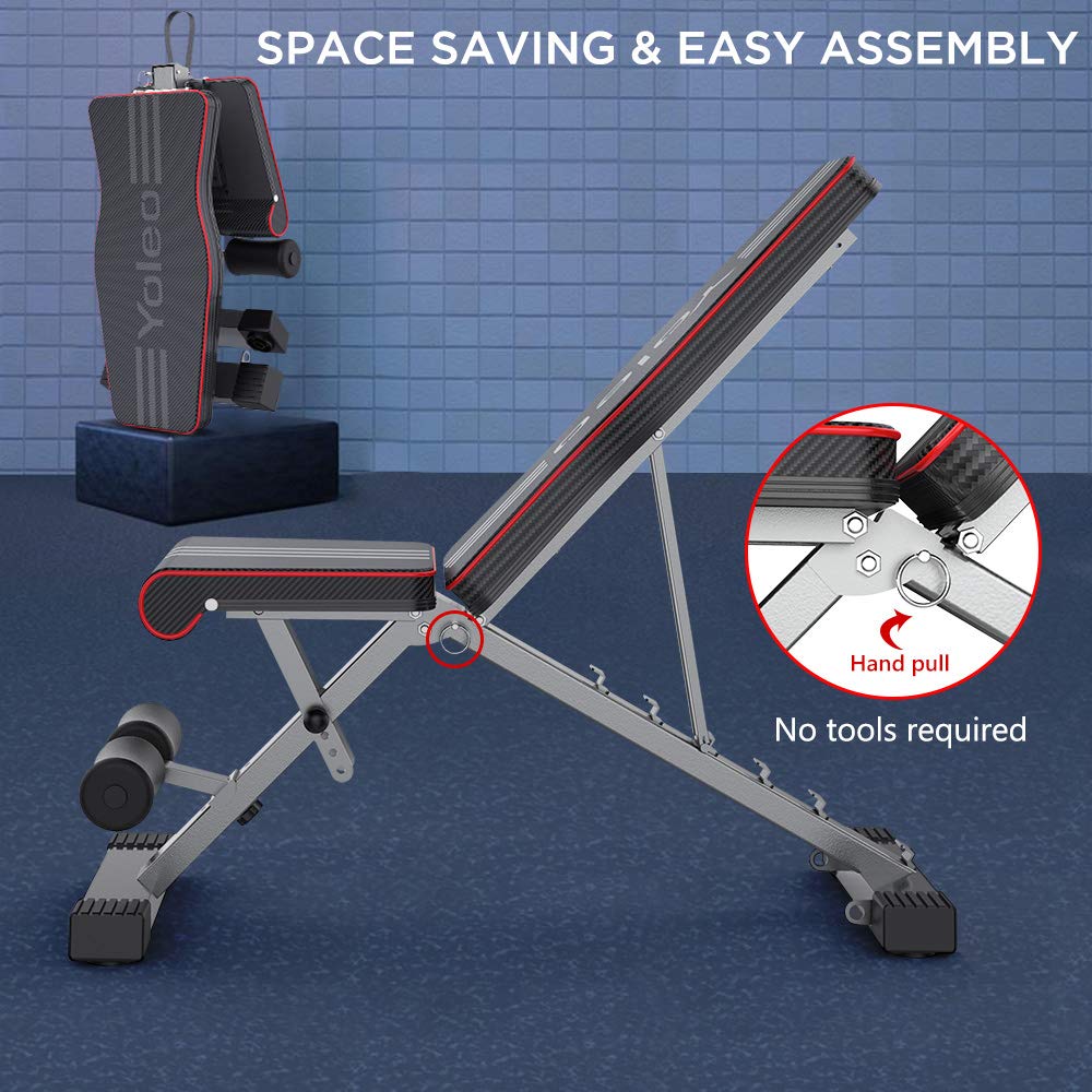 YOLEO YOLEO Panca Palestra , Panca Pesi Multifunzione per Tutto Il Corpo e Allenamento a Casa e in Palestra, Panca Pesi