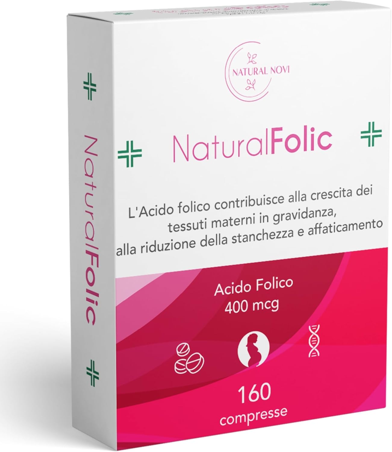 Acido Folico 400 mcg NaturalFolic® |160 compresse | oltre 5 mesi di fornitura | Senza lattosio e Senza Glutine | Gravidanza e Fertilità