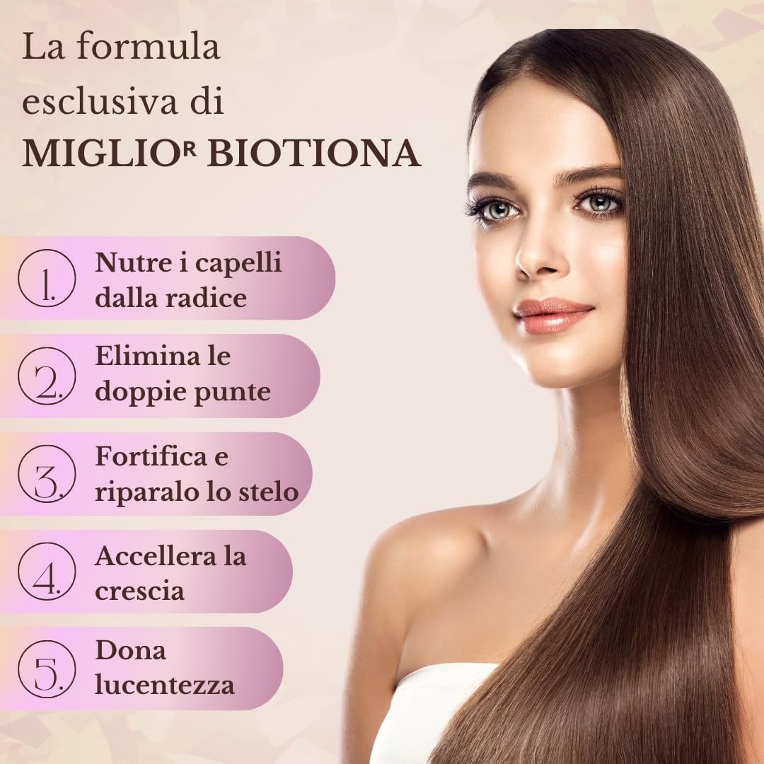 Miglior Biotina Capelli - Integratore capelli donna formula innovativa tra gli Integratori per Capelli con Miglio Biotina Cheratina e Zinco - Vitamine per capelli - ImmunoSTRONG