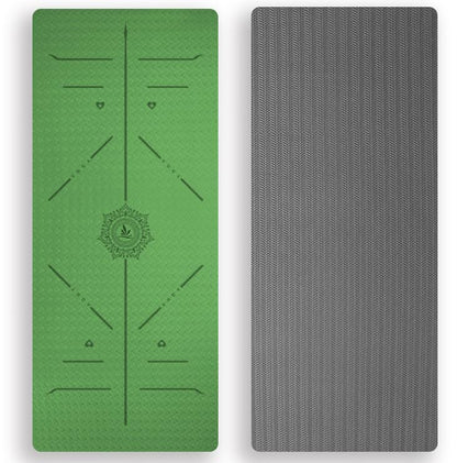 FP-TECH Tappetino da Yoga Imbottito Antiscivolo Fitness Pilates Ginnastica in TPE Mat con Sacca 183 X 68 X 0.8 CM