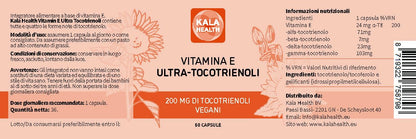 Kala Health Ultra Tocotrienol 200mg Vitamina E Vegana - Tutti e 4 i Tocotrienoli - Alfa Tocotrienolo + Beta Tocotrienolo + Gamma Tocotrienolo + Delta Tocotrienolo - Senza Tocoferoli (30)