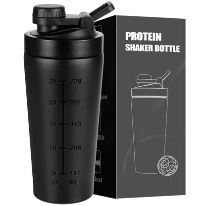 ROCKY&CHAO Shaker per Proteine Bottiglia in Acciaio Inossidabile Bottiglia di proteine Coppa Sport 700 ml + 200 ml（Acciaio inossidabile）