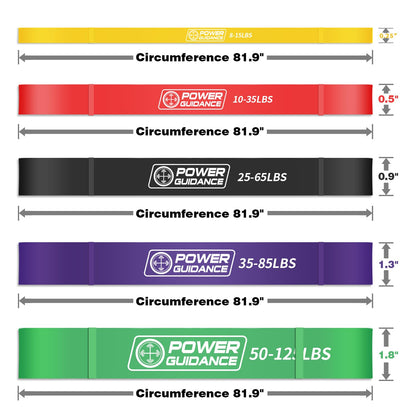 POWER GUIDANCE Bande di Resistenza, Pull Up Bande, Resistenza Band, Fascia per Esercizi per Stretching del Corpo, Powerlifting, Allenamento della Resistenza - unità Singola