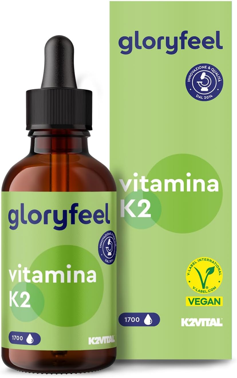 Vitamina K2, Alto Dosaggio 200 mcg per 10 Gocce, Supporto per Cartilagine & Ossa, Menachinone Premium 99,7+% All Trans MK7 (K2VITAL® di Kappa) All-Trans - Premium Gnosis Vit MK7, 100% vegan