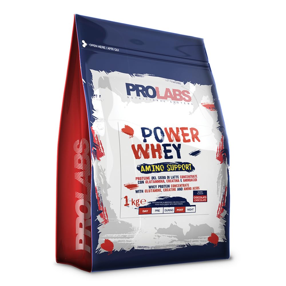 PROLABS POWER WHEY AMINO SUPPORT – 1 Kg - Cioccolato - Proteine del siero di latte – Con aminoacidi - Crescita della massa muscolare - Elevato valore biologico - Ottimo per gli sportivi