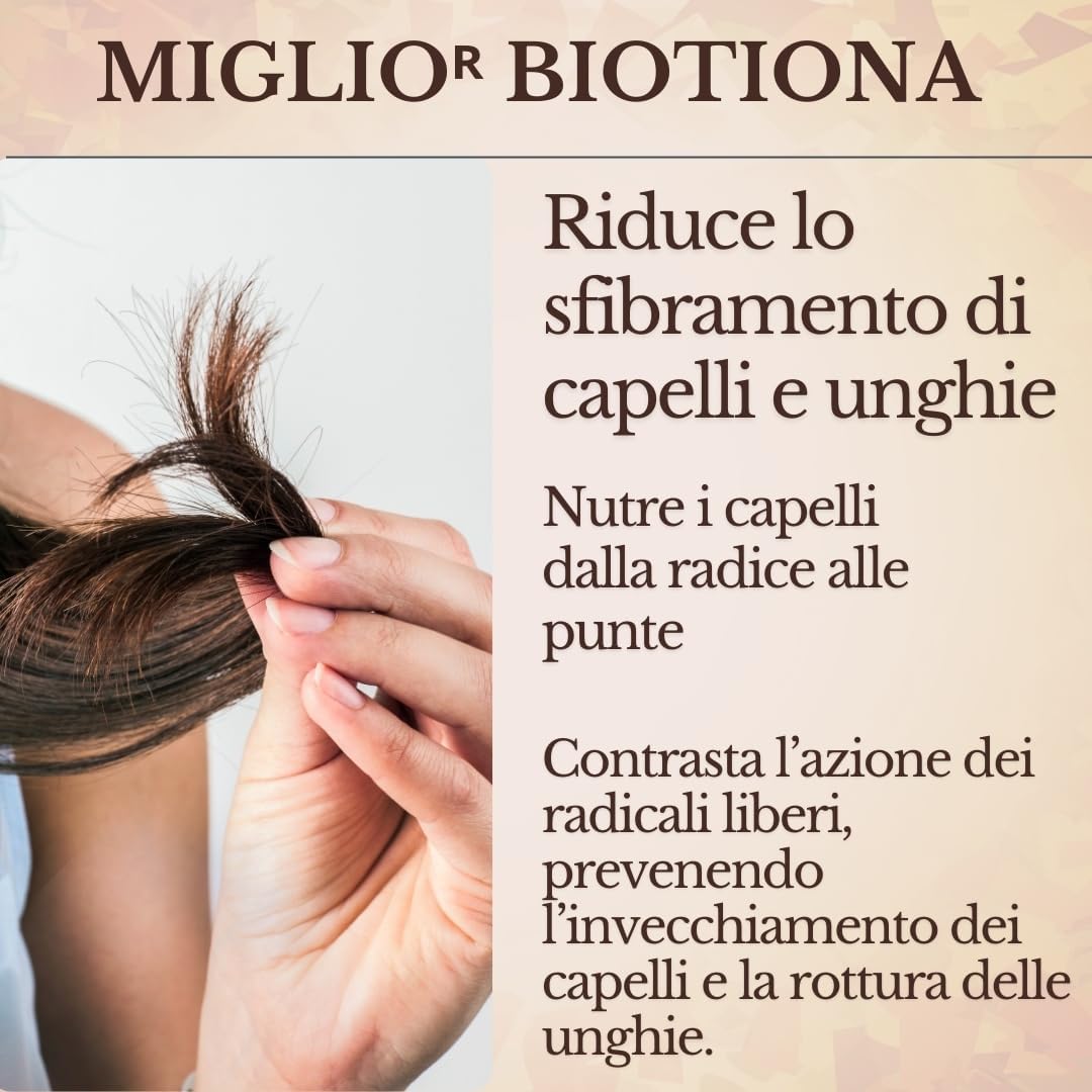 Miglior Biotina Capelli - Integratore capelli donna formula innovativa tra gli Integratori per Capelli con Miglio Biotina Cheratina e Zinco - Vitamine per capelli - ImmunoSTRONG