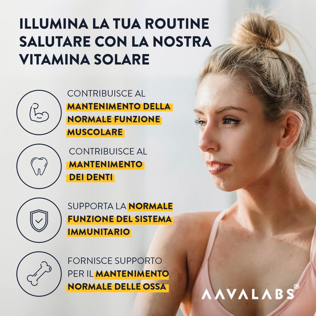 Vitamina D3 2000 UI [Fornitura di 1 Anno] - Integratore Vitamina D 2000 UI con Olio EVO per assorbimento ottimale - Non OGM - Contribuisce alla funzione ossea, muscolare e immunitaria - 365 Capsule