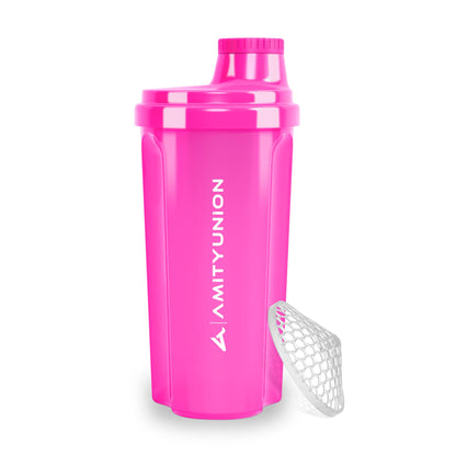 AMITYUNION Shaker per proteine 500 ml Heaven a prova di perdite, senza BPA con setaccio cliccabile e scala per frullati cremosi di siero di latte, shaker per proteine, originale in Rosa