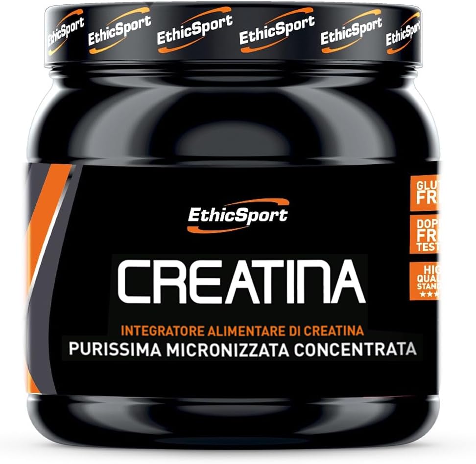 EthicSport - Creatina - Barattolo da 300 mg - Integratore alimentare per migliorare la prestazione e la reattività muscolare