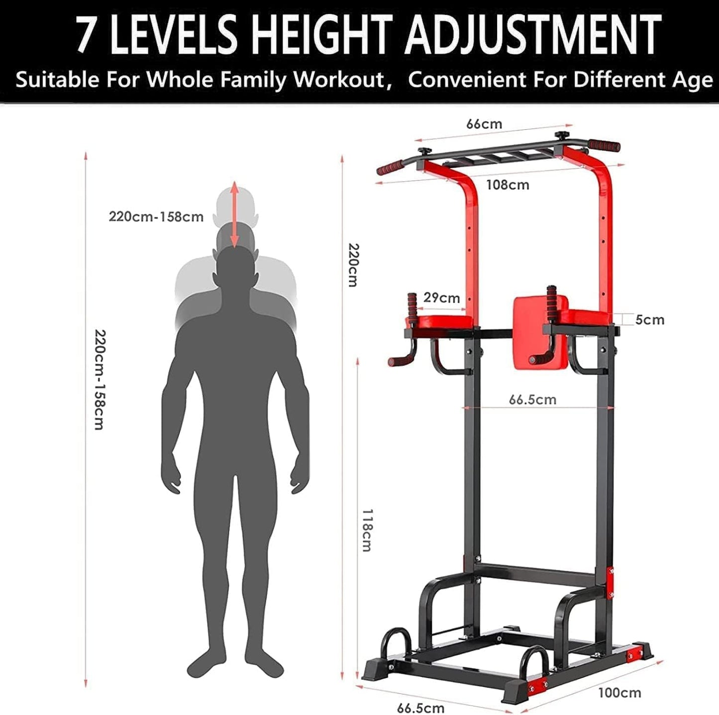 TLGREEN Barra multifunzione per trazioni, allenamento della forza, fitness a casa, regolabile in altezza, con impugnatura per flessioni, allenamento di forza multiplo, portata fino a 150 kg