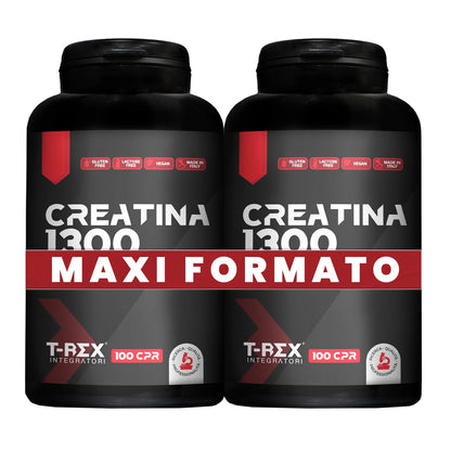 T-Rex Integratori Creatina Micronizzata Monoidrata 100 compresse da 1300mg - Integratore alimentare per massa muscolare e boost energetico pre workout