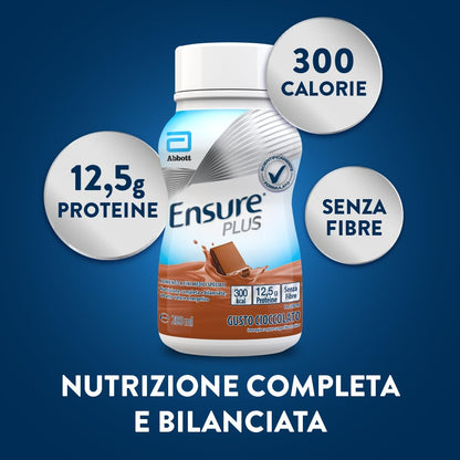 Ensure Plus Supplemento Nutrizionale Ipercalorico con Proteine, privo di Fibre |Formato bevanda| Alimento a fini medici speciali completo e bilanciato | Confezione 4x200ml Gusto Vaniglia