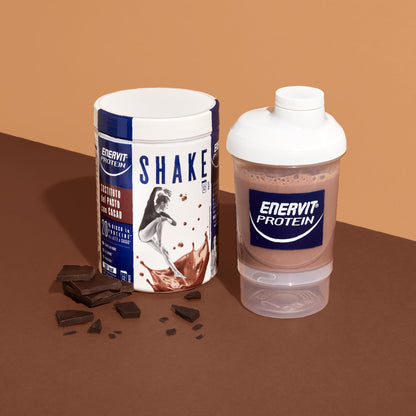 Enervit Meal Shake Cacao Protein, Bevanda Proteica Adatto Come Sostituto del Pasto, Ricco di Proteine, la Confezione Copre 12 Pasti, 20% Proteine, 13 Vitamine e 11 Minerali