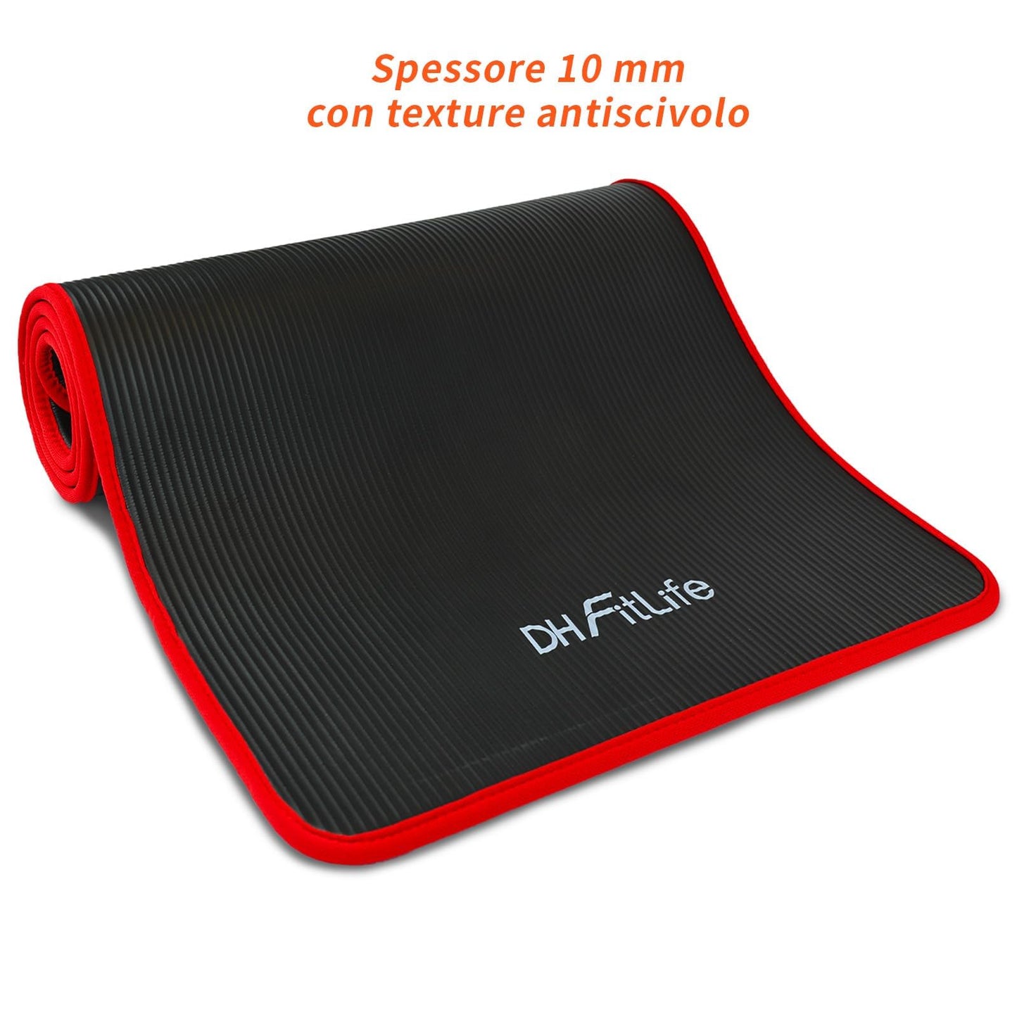 DH FitLife Tappetino da allenamento per fitness, tappetino sportivo, 183 x 61 x 1 cm, extra resistente agli strappi, tappetino da yoga antiscivolo e spesso, tappetino da allenamento