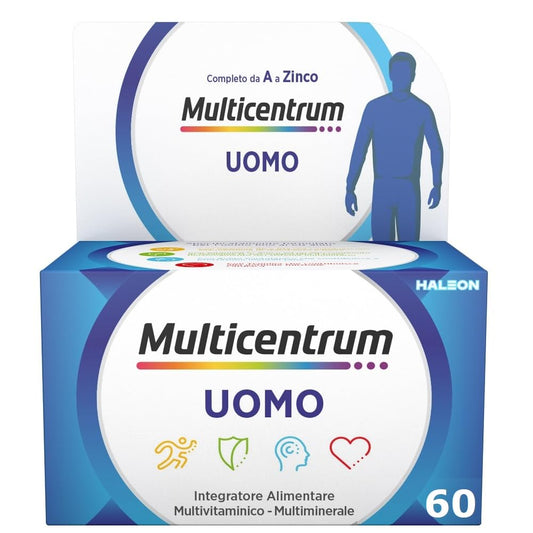 Multicentrum Uomo Integratore Alimentare Multivitaminico Completo, con Vitamina D, B6, C, Contro Stanchezza e Affaticamento, Per Uomini, 60 Compresse