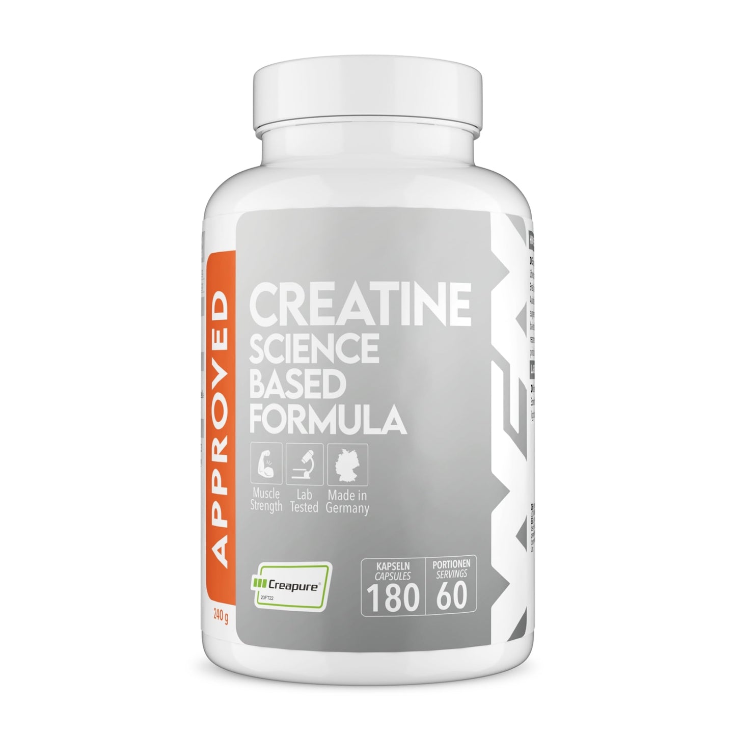 WFN Approved Creatine - Creapure - Neutro - 500 g - Creatina monoidrato - Polvere - Vegano - 146 porzioni - Prodotto in Germania - Testato in laboratorio esterno