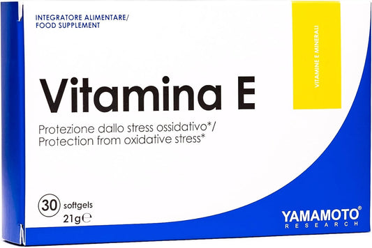 YAMAMOTO RESEARCH Vitamina E 36mg 30 Softgels, Integratore Alimentare di Vitamina E, Azione Antiossidante e Antinfiammatoria, Sostiene il Sistema Immunitario e la Vista