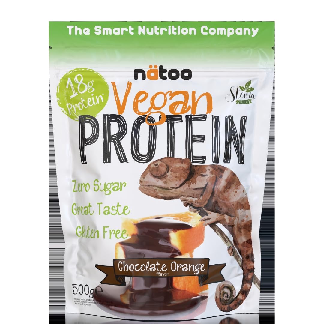 NÄTOO Proteine in Polvere Vegane - 500g Gusto Choco Nut senza Zucchero - Proteine in Polvere Isolate Vegetali provenienti dal Pisello e dal Riso - 18 grammi per Porzione - Proteine senza lattosio