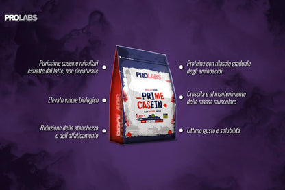 PROLABS PRIME CASEIN - 1 Kg - Vaniglia - Integratore alimentare di proteine del latte- Purissime caseine micellari - Crescita e mantenimento della massa muscolare