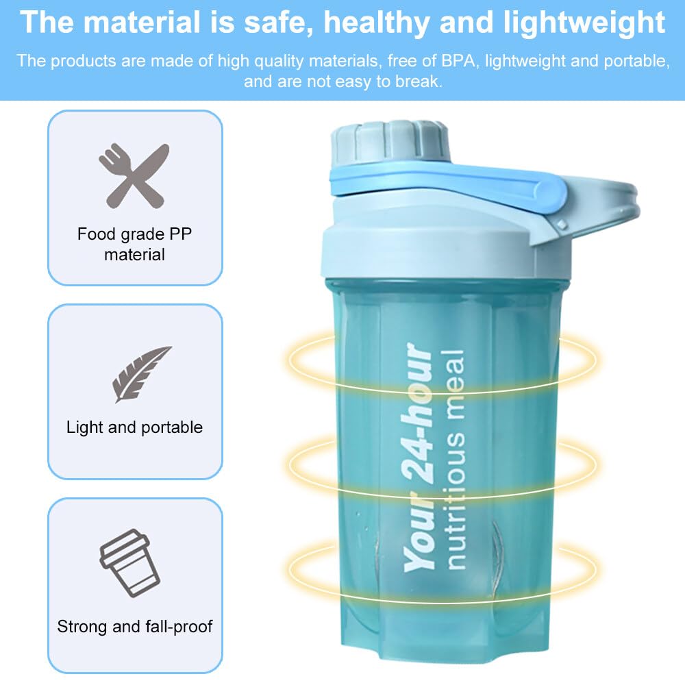 EACHPT Protein Shaker,Shaker per proteine da 600 ml per frullati di integratori,shaker per proteine con tappo a vite,setaccio e scala graduata|A prova di perdite,senza BPA