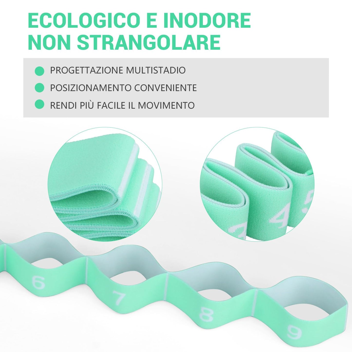 Elastico Fasce di Resistenza, Fitness Elastici e bande Yoga Stretching Band Ceinture Elastiche Cinghia Elastica