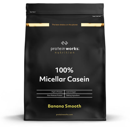 Caseina Micellare 100% Proteine In Polvere THE PROTEIN WORKS | Frullato Proteico A Rilascio Lento | Aminoacidi | Supporta Il Recupero | Panna & Fragole, 500 g