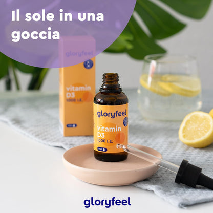 Vitamina D3 1000 UI per Goccia, 50ml (1700 Gocce), Qualità Premium, Supporta Ossa, Denti e Sistema Immunitario, Vitamina D Liquida Colecalciferolo, in Olio MCD da Noce di Cocco ad Alta Stabilità