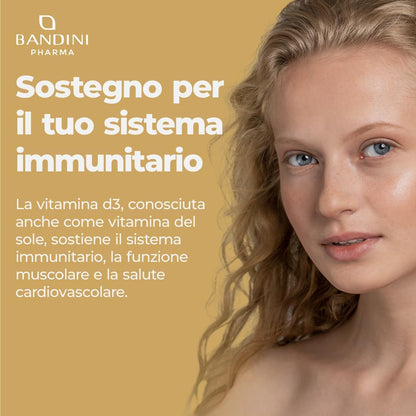 Bandini® Vitamina D3 2000 UI 365 Softgel | Alto Dosaggio 50μg | Vitamine D Colecalciferolo (Vit D) | IN OLIO D'OLIVA EXTRAVERGINE per Assorbimento Ottimale | Ossa, Denti, Muscoli, Sistema immunitario