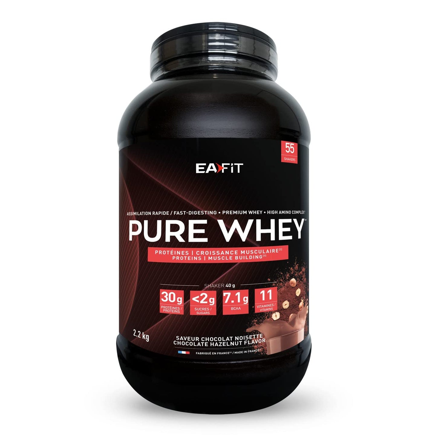 Proteine Whey Pure Whey EAFIT, 850g, Proteine in Polvere del Siero del Latte, Gusto Intense Vaniglia, Aminoacidi ed Enzimi Digestivi, Proteine Massa Muscolare, Assimilazione Rapida, Whey Protein